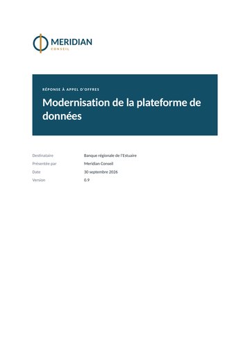 Page de couverture d’une proposition exportée depuis Prysme