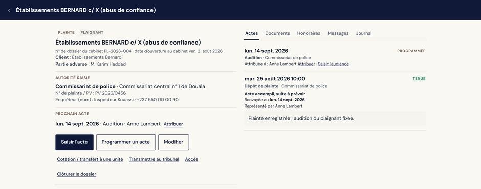 Les plaintes, du dépôt à la transmission.